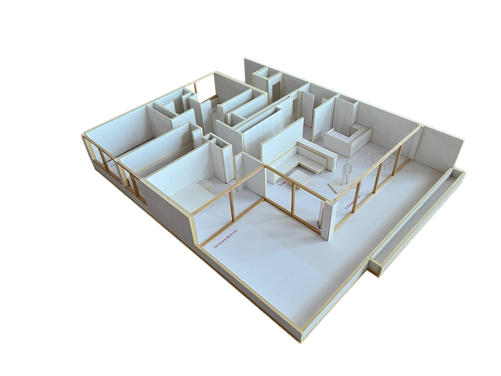Modell 1:50, Projekt Ascona - Umbau einer Wohnung.
